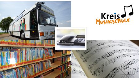 Ab soforte gelten neue Telefonnummern für die Kreisfahrbücherei und die Kreismusikschule (Fotos: © Oliver Krato und Sven Bähren/fotolia.com und victoria p./fotolia.com)